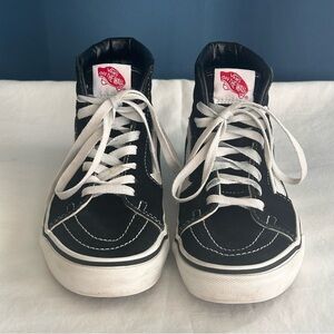 Vans Sk8 Hi Skateboarding Suede Sneakers Size M 5.5 W 7 Black Athletic Shoes